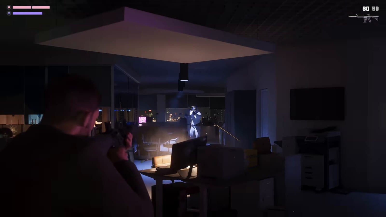 A Vice City apartment at night