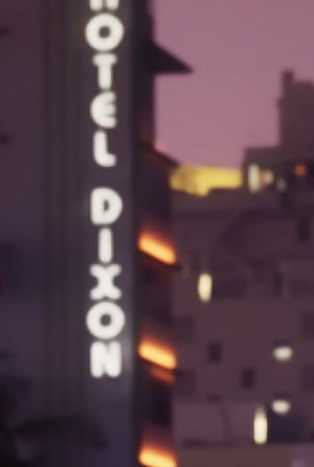 HOTEL DIXON, vertical neon